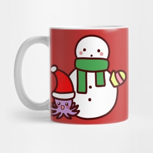 Christmas Octopus and Snowman Mug